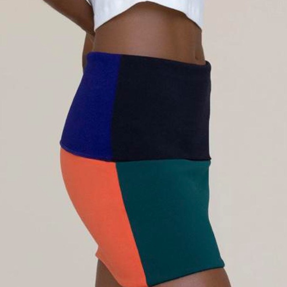 NWOT Orseund Iris Colorblocked Foldover Wonderland Mini Skirt size M